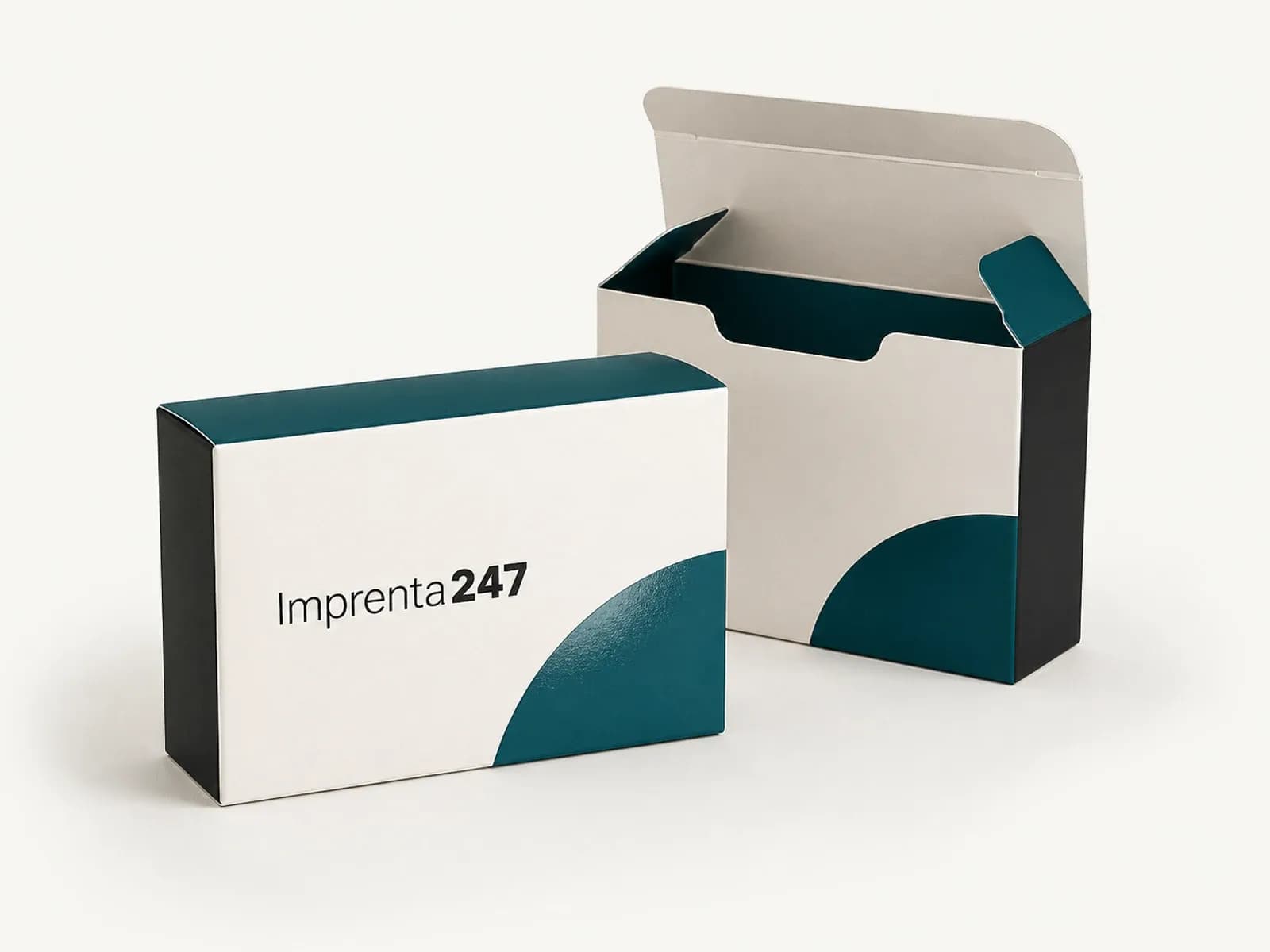Caja plegadiza personalizada con la marca Imprenta247