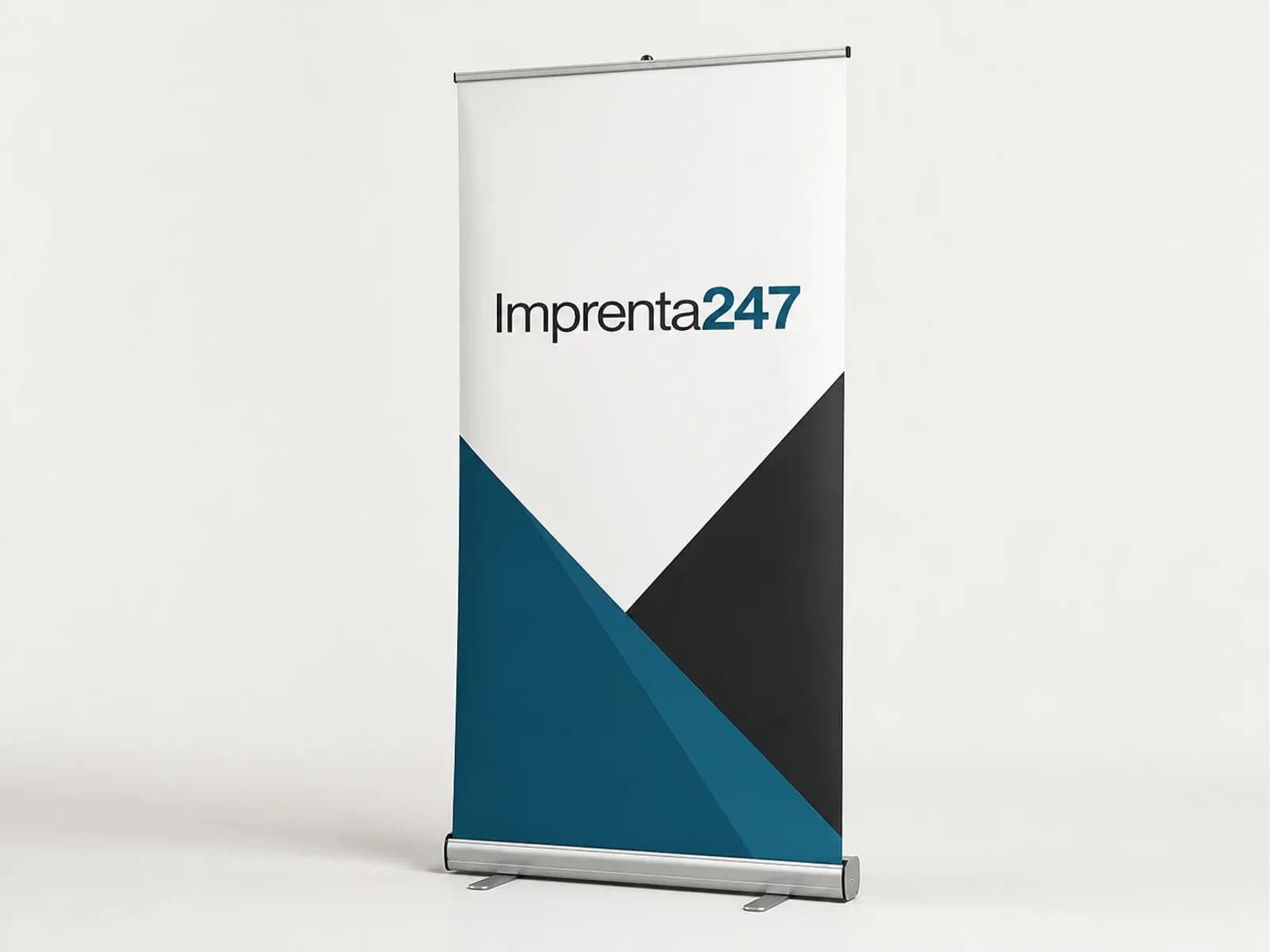 Roll screen para evento con la marca Imprenta247